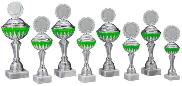 Pokal silber-grün Henora