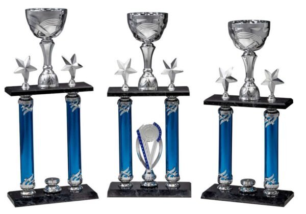 Säulenpokal blau-silber Nevada