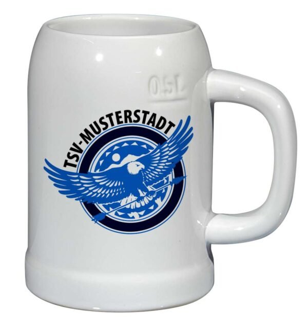 Bierkrug aus Keramik weiß 0,5L