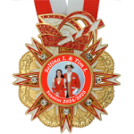 Karnevalsorden 0074 inkl. Emblem & Band – rot-weiß