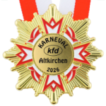 Karnevalsorden 0079 inkl. Emblem & Band – rot-weiß