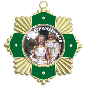 Karnevalsorden 802 inkl. Emblem & Kordel / Band – gold-grün