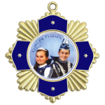 Karnevalsorden 803 inkl. Emblem & Kordel / Band – gold-blau